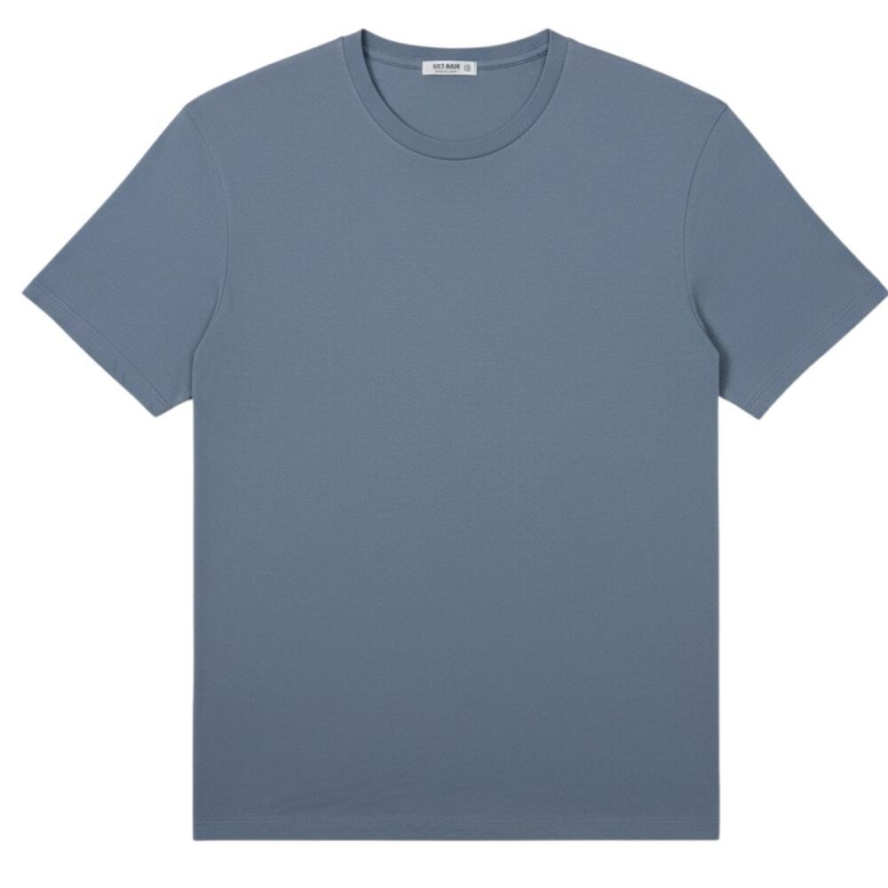 Buck Mason Shirt Mens Medium Blue Basic Crew Neck Supima Cotton Made in USA